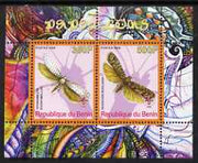 Benin 2008 Butterflies #2 perf sheetlet containing 2 values each with Scout Logo, unmounted mint