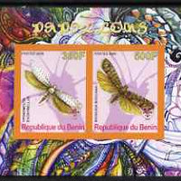 Benin 2008 Butterflies #2 imperf sheetlet containing 2 values each with Scout Logo, unmounted mint