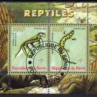 Benin 2008 Reptiles #2 perf sheetlet containing 2 values each with Scout Logo, fine cto used