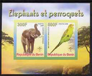 Benin 2008 Elephants & Parrots #2 imperf sheetlet containing 2 values each with Scout Logo, unmounted mint