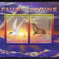 Benin 2008 Marine Fauna #1 perf sheetlet containing 2 values each with Scout Logo, unmounted mint