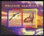 Benin 2008 Marine Fauna #2 imperf sheetlet containing 2 values each with Scout Logo, unmounted mint