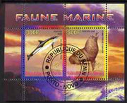 Benin 2008 Marine Fauna #2 perf sheetlet containing 2 values each with Scout Logo, fine cto used