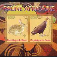 Benin 2008 African Fauna #1 imperf sheetlet containing 2 values each with Scout Logo, unmounted mint