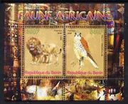 Benin 2008 African Fauna #2 perf sheetlet containing 2 values each with Scout Logo, unmounted mint