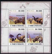 St Thomas & Prince Islands 2008 Elephants perf sheetlet containing 4 values unmounted mint