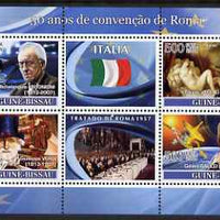 Guinea - Bissau 2008 Europa - 50 Years of Treaty of Rome - Italy perf sheetlet containing 4 values & 2 labels unmounted mint