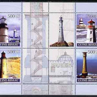 Guinea - Bissau 2008 Lighthouses perf sheetlet containing 4 values unmounted mint