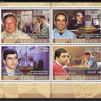 Guinea - Bissau 2008 Chess Champions #4 perf sheetlet containing 4 values unmounted mint