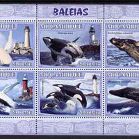 Mozambique 2007 Whales & Lighthouses perf sheetlet containing 6 values unmounted mint Yv 2348-53