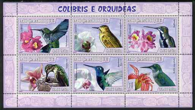 Mozambique 2007 Humming Birds & Orchids perf sheetlet containing 6 values unmounted mint Yv 2378-83