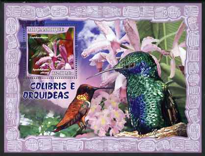 Mozambique 2007 Humming Birds & Orchids perf souvenir sheet unmounted mint Yv 158