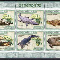 Mozambique 2007 Crocodiles perf sheetlet containing 6 values unmounted mint Yv 2384-89