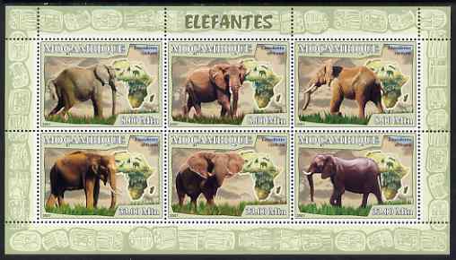 Mozambique 2007 Elephants perf sheetlet containing 6 values unmounted mint Yv 2408-13