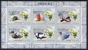 Mozambique 2007 Minerals #2 perf sheetlet containing 6 values unmounted mint Yv 2450-55