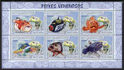 Mozambique 2007 Poisonous Fish perf sheetlet containing 6 values unmounted mint Yv 2474-79