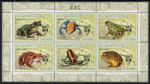 Mozambique 2007 Frogs perf sheetlet containing 6 values unmounted mint Yv 2480-85