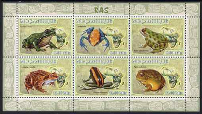 Mozambique 2007 Frogs perf sheetlet containing 6 values unmounted mint Yv 2480-85