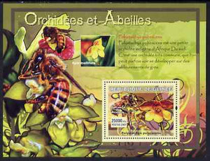 Guinea - Conakry 2007 Orchids & Bees perf souvenir sheet #2 unmounted mint Yv 532