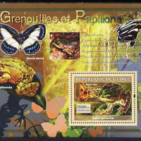 Guinea - Conakry 2007 Frogs & Butterflies perf souvenir sheet #2 unmounted mint Yv 538