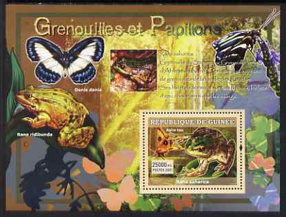 Guinea - Conakry 2007 Frogs & Butterflies perf souvenir sheet #2 unmounted mint Yv 538