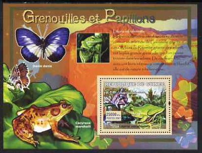 Guinea - Conakry 2007 Frogs & Butterflies perf souvenir sheet #3 unmounted mint Yv 539