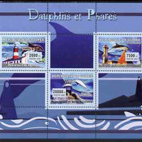 Guinea - Conakry 2007 Dolphins & Lighthouses perf sheetlet containing 3 values unmounted mint Yv 2936-38