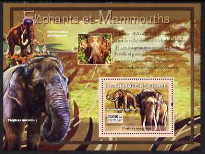 Guinea - Conakry 2007 Elephants & Mammoths perf souvenir sheet #3 unmounted mint Yv 548