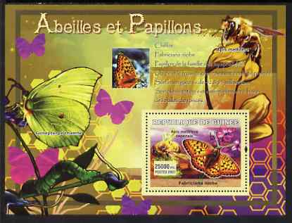 Guinea - Conakry 2007 Bees & Butterflies perf souvenir sheet #2 unmounted mint Yv 556