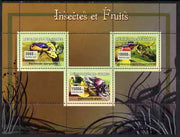 Guinea - Conakry 2007 Insects & Fruit perf sheetlet containing 3 values unmounted mint Yv 2954-56