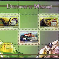 Guinea - Conakry 2007 Dinosaurs & Minerals perf sheetlet containing 3 values unmounted mint Yv 2963-65