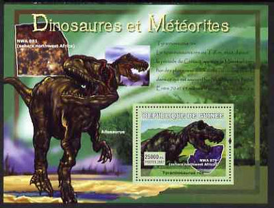 Guinea - Conakry 2007 Dinosaurs & Meteorites perf souvenir sheet #2 unmounted mint Yv 562