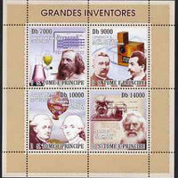 St Thomas & Prince Islands 2007 Great Inventors perf sheetlet containing 4 values unmounted mint