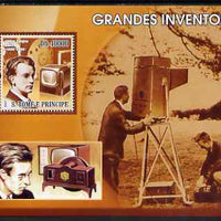 St Thomas & Prince Islands 2007 Great Inventors - John Logie Baird perf s/sheet containing 1 value unmounted mint