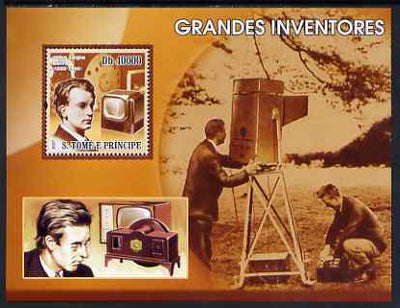 St Thomas & Prince Islands 2007 Great Inventors - John Logie Baird perf s/sheet containing 1 value unmounted mint