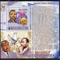 St Thomas & Prince Islands 2007 Great Humanitarians - Martin Luther King Jr perf deluxe s/sheet containing 1 value unmounted mint