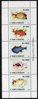 St Thomas & Prince Islands 2007 Fish perf sheetlet containing 5 values unmounted mint