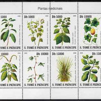 St Thomas & Prince Islands 2007 Medicinal Plants perf sheetlet containing 8 values unmounted mint