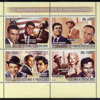 St Thomas & Prince Islands 2008 10th Death Anniversary of Frank Sinatra perf sheetlet containing 4 values unmounted mint