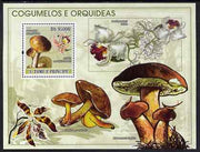 St Thomas & Prince Islands 2008 Mushrooms & Orchids perf s/sheet containing 1 value unmounted mint