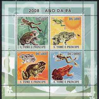 St Thomas & Prince Islands 2008 Frogs perf sheetlet containing 4 values unmounted mint