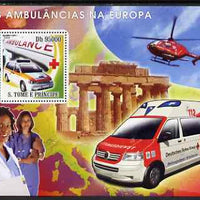 St Thomas & Prince Islands 2008 Ambulances of Europe - Red Cross perf s/sheet containing 1 value unmounted mint