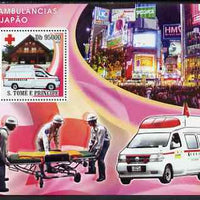 St Thomas & Prince Islands 2008 Ambulances of Japan - Red Cross perf s/sheet containing 1 value unmounted mint