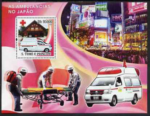 St Thomas & Prince Islands 2008 Ambulances of Japan - Red Cross perf s/sheet containing 1 value unmounted mint