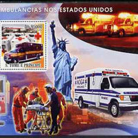 St Thomas & Prince Islands 2008 Ambulances of USA - Red Cross perf s/sheet containing 1 value unmounted mint