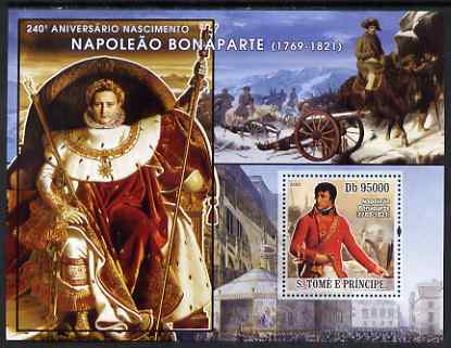 St Thomas & Prince Islands 2008 Napoleon Bonaparte perf s/sheet containing 1 value unmounted mint