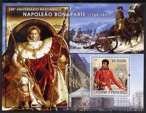 St Thomas & Prince Islands 2008 Napoleon Bonaparte perf s/sheet containing 1 value unmounted mint