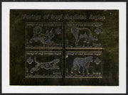 Iraqi Kurdistan Region 2007 Dogs silver on gold imperf deluxe card containing 4 values each with Scout Logo