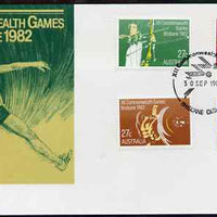 Australia 1982 Commonwealth Games perf set of 4 on illustrated cover with first day cancels