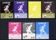 St Vincent 1987 International Tennis Players $1.25 Steffi Graf - the set of 7 imperf progressive proofs comprising the 4 individual colours plus 2, 3 & all 4-colour composites, unmounted mint, as SG 1061